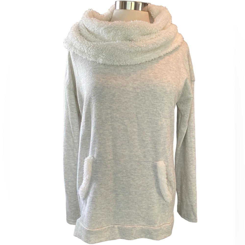 New Directions Studio knit shirt pullover cowl neck w/fuzzy lining size small